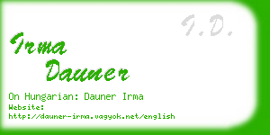 irma dauner business card